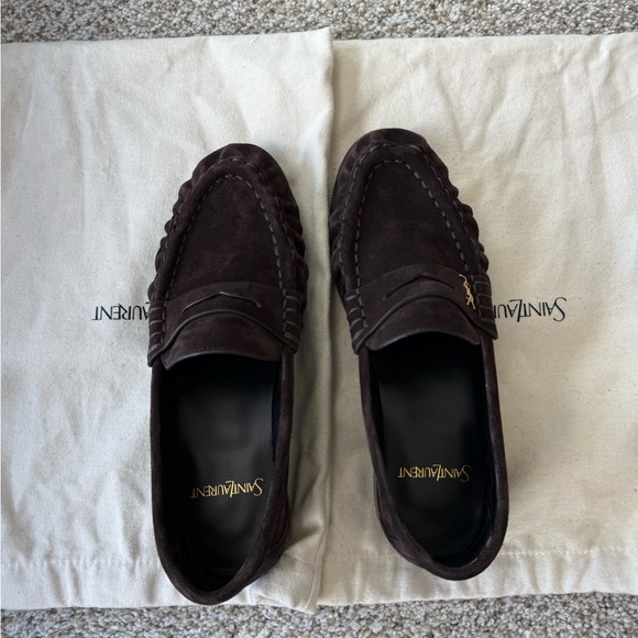 Saint Laurent Brown Loafers - Picture 3 of 5